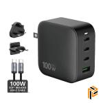 Micropack MWC-4100 100W GaN USB & Tri USB-C Black Universal Travel Charger